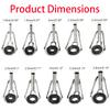 50 Pieces Fishing Rod Tip Repair Kit Rod Tips Kit Replacement for Freshwater Saltwater Rods Stainless Steel Ceramic Ring Guide Replacement Kit view 2
