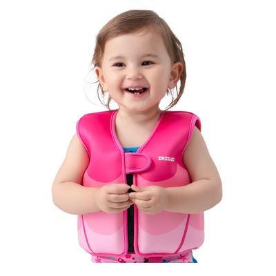 INIGGII Toddler Swim Vest, Swim Jacket for Kids, Infant Swim Trainer Vest for 20-28 lbs (Age 18 Months-2 Years Old Girls) with Adjustable Safety Strap
