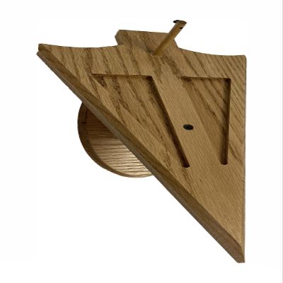 Arrowhead Shaped European Mount Deer Skull Plaque - NO Drilling Required (Light Oak)