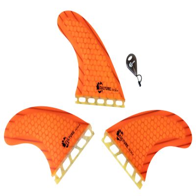Culture Supply HCM Surfboard Fins (Orange, Medium (HCM-4))