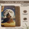 Sadhu board, Wooden Yoga Board for Acupressure and Meditation with Nails for Deep Tissue Massage, Acupuncture Massage, Nails Distance 0.39 In (10 mm) (moon and man, 0.39) view 2