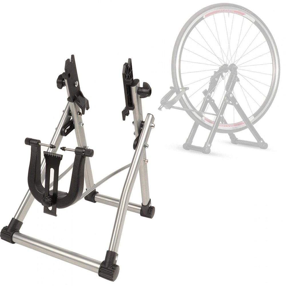 Tgoon Bike Repair Stand , Lightweight Compact Design Wheel Truing Stand , Sturdy and Foldable Wheel Maintenance Easy Stand for Home Use