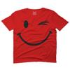 0460. Cute Graphic Happy Funny Winking Smile Smiling face Positive Flirting for Men T Shirt (Red, 2X-Large) view 1