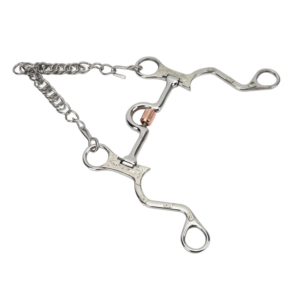 Pelham Horse Bit, Stainless Steel Pelham Bit Carving Fine Workmanship for Horse Riding for Equestrian Performance(120MM)