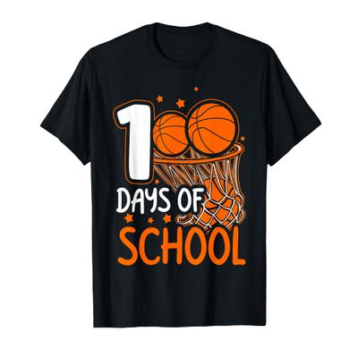 100th Day of School Basketball Kids 100 Days of School T-Shirt