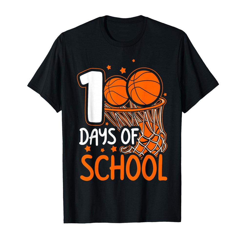 100th Day of School Basketball Kids 100 Days of School T-Shirt