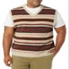 Amazon Essentials Men's Lambs Wool Sweater Vest, Oatmeal Heather Fair Isle, Large Tall view 1