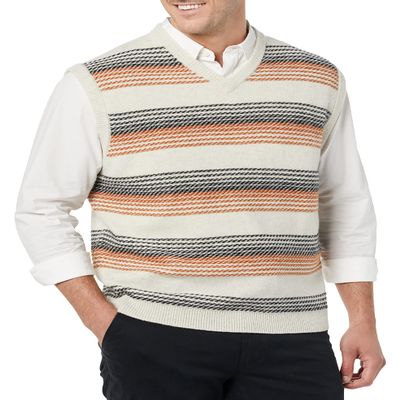 Amazon Essentials Men's Lambs Wool Sweater Vest, Pale Grey Ombre, X-Large