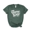 Football Shirt, Game Day Tee, Game Day Gift, Football Mom, College & High School, Season, Bella Canvas Soft-Feel Unisex Tee Heather Forest Green view 1