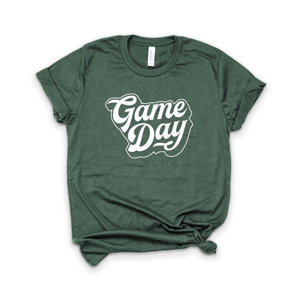 Football Shirt, Game Day Shirt, Game Day, Football Mom, College & High School Season, Softstyle Unisex Tee Heather Forest Green