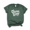 Football Shirt, Game Day Shirt, Game Day, Football Mom, College & High School Season, Softstyle Unisex Tee Heather Forest Green view 1