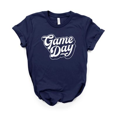Football Shirt, Game Day Tee, Game Day Gift, Football Mom, College & High School, Season, Bella Canvas Soft-Feel Unisex Tee Navy