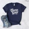 Football Shirt, Game Day Tee, Game Day Gift, Football Mom, College & High School, Season, Bella Canvas Soft-Feel Unisex Tee Navy view 3