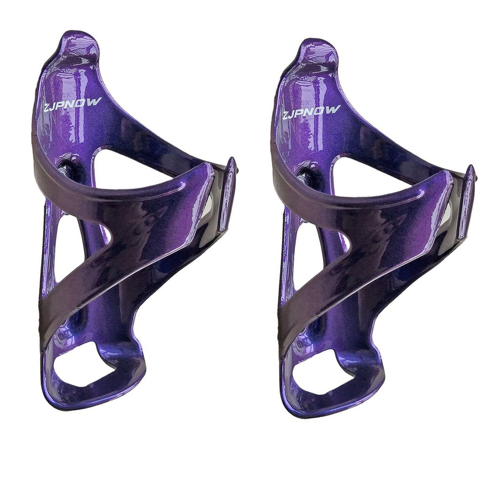 Bike Water Drink Bottle Holder Cage for MTB Mountain Road Bicycle Nylon Chameleon (Purple Blue Change) Gloss,2 Pack