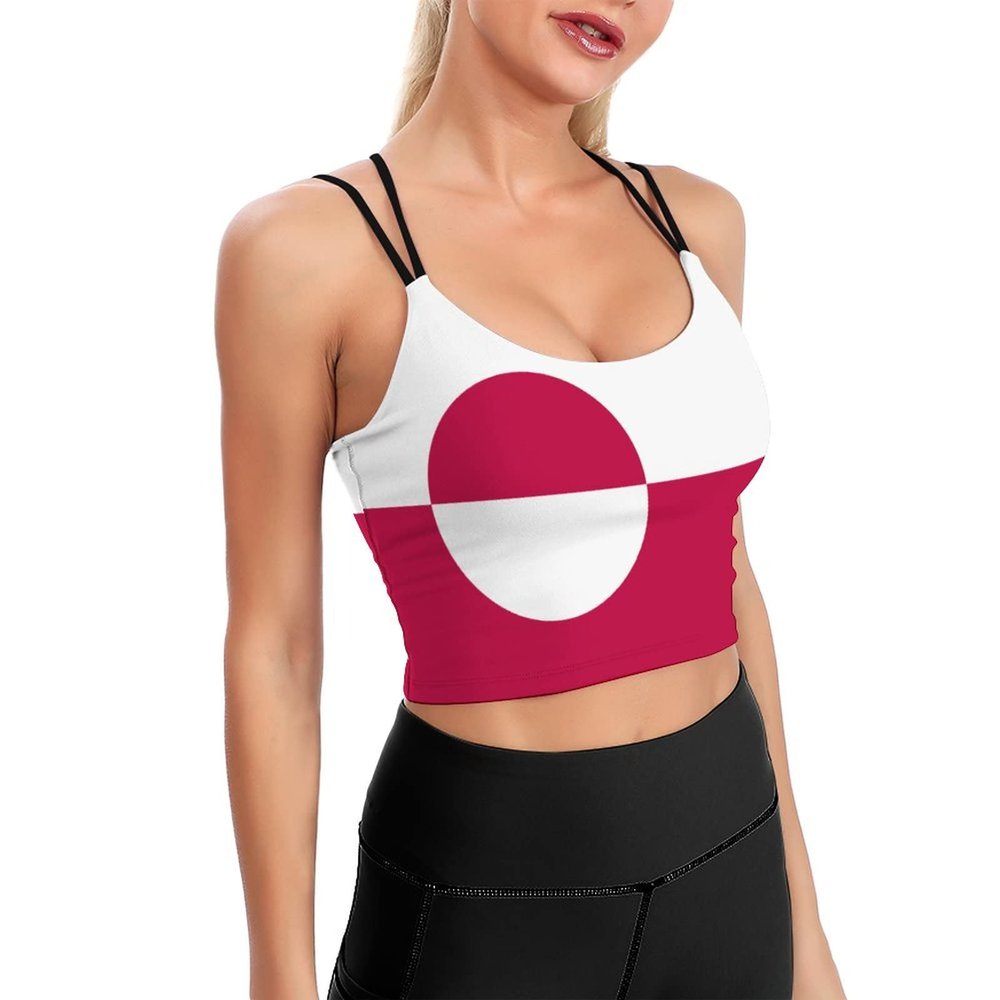 Greenland Flag Workout Clothes Yoga Tops Racerback Tank Top for Sport Womens M
