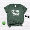 Football Shirt, Game Day Shirt, Game Day, Football Mom, College & High School Season, Softstyle Unisex Tee Heather Forest Green view 2