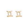 18K Gold Plated Twelve Constellations Stud Earrings with Card Horoscope Zodiac Eardrop Card Packaging Lightweight Tiny Astrology Ear Stud for Women-E Gemini view 2