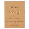 18K Gold Plated Twelve Constellations Stud Earrings with Card Horoscope Zodiac Eardrop Card Packaging Lightweight Tiny Astrology Ear Stud for Women -C Aries view 1