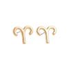 18K Gold Plated Twelve Constellations Stud Earrings with Card Horoscope Zodiac Eardrop Card Packaging Lightweight Tiny Astrology Ear Stud for Women -C Aries view 2