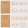 18K Gold Plated Twelve Constellations Stud Earrings with Card Horoscope Zodiac Eardrop Card Packaging Lightweight Tiny Astrology Ear Stud for Women -C Aries view 4