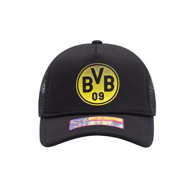 Fan Ink Borussia Dortmund 'Atmosphere' Trucker Style Snapback Hat/Cap Black