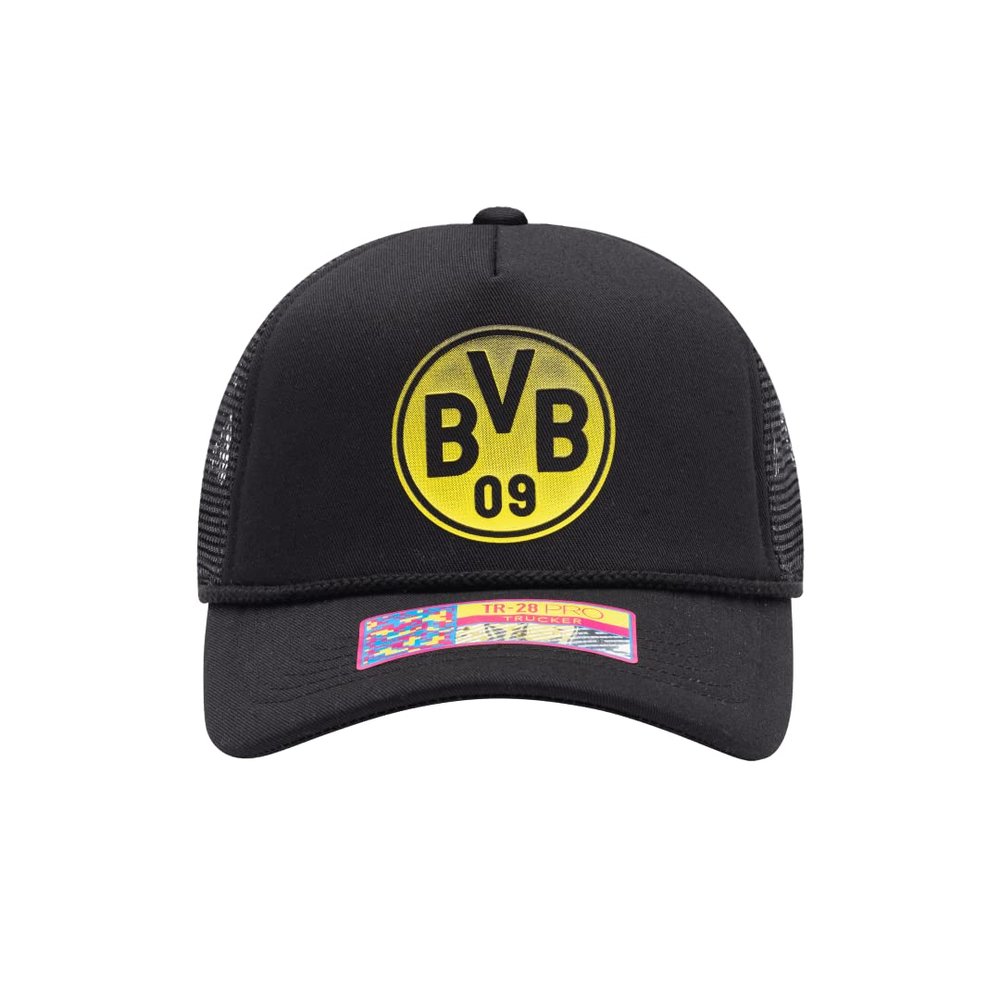 Fan Ink Borussia Dortmund 'Atmosphere' Trucker Style Snapback Hat/Cap Black