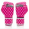 Fairtex BGV14 Muay Thai Boxing Microfibre Gloves for Men, Women, Kids | MMA Gloves, Kickboxing, Gym, Workout | Premium Quality, Light Weight & Shock Absorbent Boxing Gloves- (Pink Polka Dots/16oz) view 3