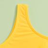 POLG Kids Girls 3 Piece Tankini Swimsuits Sunflower Print Bikini Bathing Suit with Briefs 8-12 Years Girls Bikini Swimsuit (A-Yellow, 11-12 Years) view 4