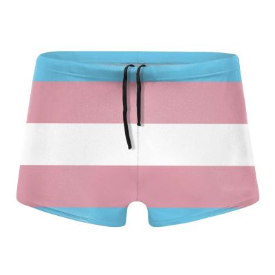 PARKNOTES Transgender Pride Flag Mens Trunks Swimwear Brief Swimsuit Shorts Boxer Pants