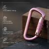 FresKaro 3inch Locking Carabiner Clips with a Twist Auto Lock, Heavy Duty Rated 2698lbs, Lightweight & Rustproof 7075 Aluminum, for Hammocks, Yoga Swings, Camping, Keychain or Backpacks. 3pack, Pink view 2