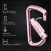 FresKaro 3inch Locking Carabiner Clips with a Twist Auto Lock, Heavy Duty Rated 2698lbs, Lightweight & Rustproof 7075 Aluminum, for Hammocks, Yoga Swings, Camping, Keychain or Backpacks. 3pack, Pink view 3