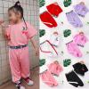 Toddler Baby Boy Girl Spring Summer Outfit Short Sleeve Letter Print T-Shirt Top + Tracksuit Pant 2pcs Clothes Set (Pink, 1-2 Years) view 3
