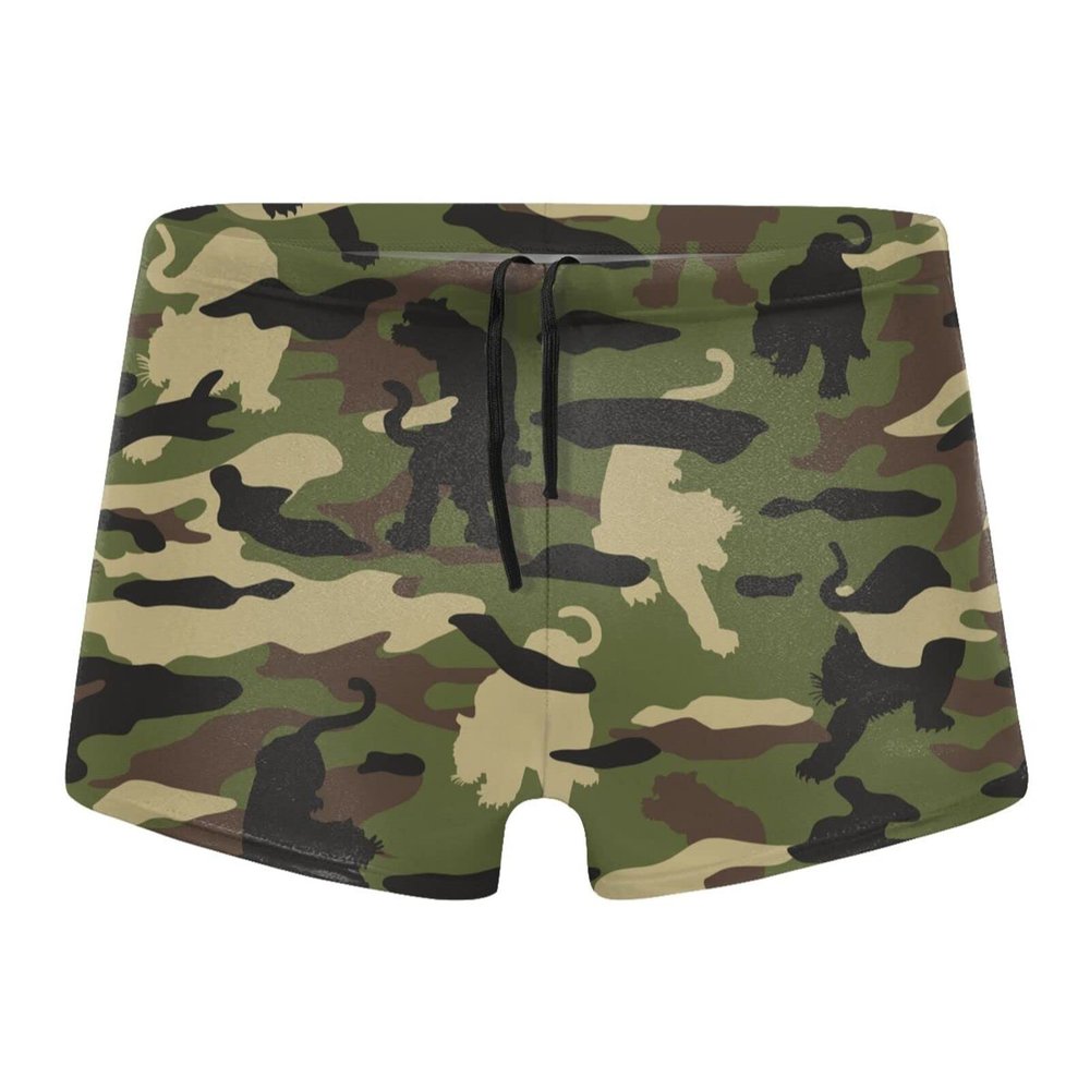 PARKNOTES Tiger Camouflage Mens Trunks Swimwear Brief Swimsuit Shorts Boxer Pants