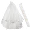 CCINEE Bridal Veil,Women's Simple Tulle Short Wedding Veil for Wedding Hens Party Bachelorette Party Decorations Bride To Be Gift(White Veil+White Sash) view 1