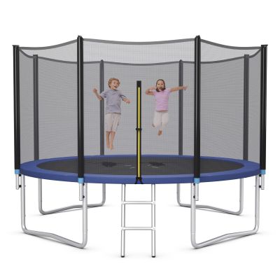 Giantex Trampoline, ASTM Approved 14Ft Trampoline for Adults Kids, Wear-Resistant Outdoor Large Recreational Trampoline w/Enclosure, Ladder (14Ft 4 Legs)