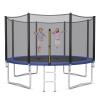 Giantex Trampoline, ASTM Approved 14Ft Trampoline for Adults Kids, Wear-Resistant Outdoor Large Recreational Trampoline w/Enclosure, Ladder (14Ft 4 Legs) view 1