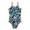 Yihuimin Girls One Piece Swimsuit Rainbow Straps Ruffle Cartoon Printed Bathing Suit Hawaii Beachwear Green Lily 4 Years view 3