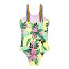 Yihuimin Girls One Piece Swimsuit Rainbow Straps Ruffle Cartoon Printed Bathing Suit Hawaii Beachwear Yellow 6 Years view 4