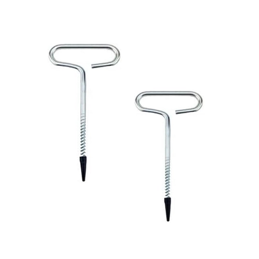 Stainless Steel Ice Fishing Drill Tent Pegs Spiral Auger Screws Shelter Stake Nails Ice Auger Drill for Camping Outdoor 6 Packs, Silver