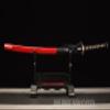 HERO SWORD-Handmade Clay Tempered Folded Steel Katana Red Black Japanese Samurai Sword Razor Sharp Copper Tsuba view 2
