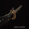 HERO SWORD-Handmade Clay Tempered Folded Steel Katana Red Black Japanese Samurai Sword Razor Sharp Copper Tsuba view 3