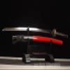 HERO SWORD-Handmade Clay Tempered Folded Steel Katana Red Black Japanese Samurai Sword Razor Sharp Copper Tsuba view 4