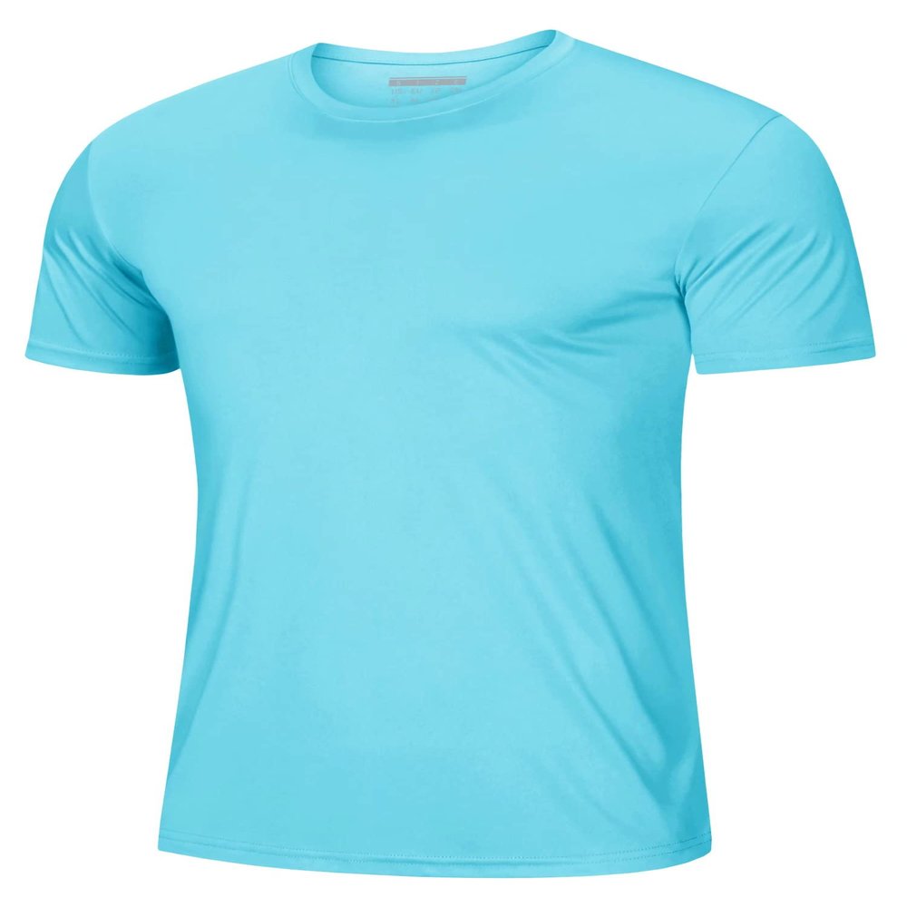 Mens Sun Shirts UPF 50+ Short Sleeve T-Shirt Fishing Shirts Quick Dry Moisture Wicking Performance Shirts Rash Guards Beach Shirts Ice Blue