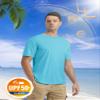 Mens Sun Shirts UPF 50+ Short Sleeve T-Shirt Fishing Shirts Quick Dry Moisture Wicking Performance Shirts Rash Guards Beach Shirts Ice Blue view 3