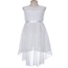 RUNQHUI Kids Flower Girls Chiffon High Low Junior Bridesmaid Dress Floral Lace Wedding Pageant Party Dresses White 6 Years view 3