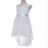 RUNQHUI Kids Flower Girls Chiffon High Low Junior Bridesmaid Dress Floral Lace Wedding Pageant Party Dresses White 6 Years view 4