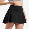 ZUTY 18" High Waisted Tennis Skirt for Women Skorts Skirts with Pockets Casual Modest Long Golf Athletic Running Black 3XL view 2