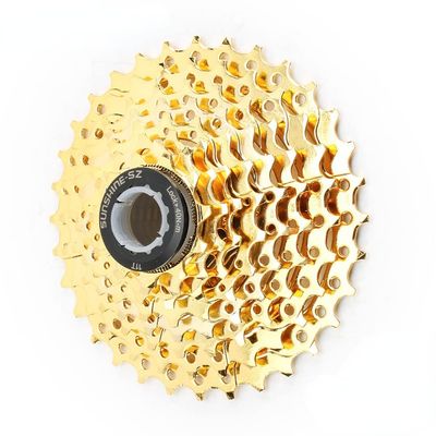 Gold Bicycle Cassette Freewheel MTB Sprocket MTB Freewheel Gold Sprocket 8/9/10Speed Mountain Bike Freewheel 11-32/11-36T/11-42T Cassette Sprocket (8S 11-32T)