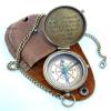ANTIQUANA Brass Compass Unique Print Go Confidently Quote Compass With Leather Case Antique Brass Compass With Chain A Great Gift Item For Your Loved Ones Hikers And Traveler By view 1