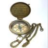 ANTIQUANA Brass Compass Unique Print Go Confidently Quote Compass With Leather Case Antique Brass Compass With Chain A Great Gift Item For Your Loved Ones Hikers And Traveler By view 2